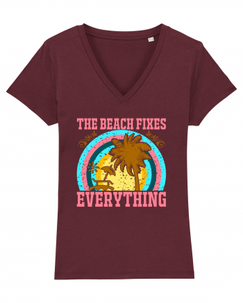 The Beach Fixes Everything Burgundy