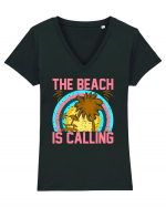 The Beach is Calling Tricou mânecă scurtă guler V Damă Evoker