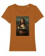 Mona Dali sa - Mona Lisa 02 Tricou mânecă scurtă guler larg fitted Damă Expresser