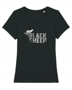 Black sheep (silver) Tricou mânecă scurtă guler larg fitted Damă Expresser