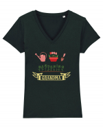 Gardening Grandma Tricou mânecă scurtă guler V Damă Evoker