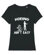 Hoeing Ain't Easy Tricou mânecă scurtă guler larg fitted Damă Expresser