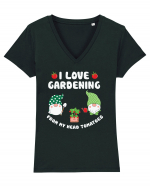 I Love Gardening from My Head Tomatoes Tricou mânecă scurtă guler V Damă Evoker