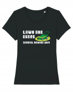 Lawn and Order Special Mowing Unit Tricou mânecă scurtă guler larg fitted Damă Expresser
