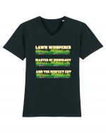 Lawn Whisperer Master of Mowology and the Perfect Cut Tricou mânecă scurtă guler V Bărbat Presenter