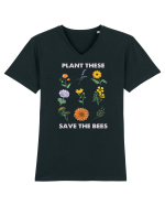Plant These Save the Bees Tricou mânecă scurtă guler V Bărbat Presenter
