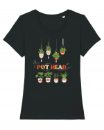 Pot Head Tricou mânecă scurtă guler larg fitted Damă Expresser