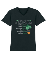 Things I Do In My Space Time Tricou mânecă scurtă guler V Bărbat Presenter