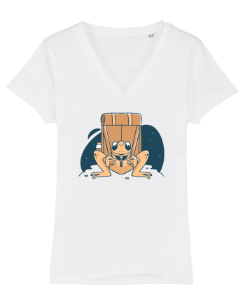 Broasca ce care un rupsac in spate White