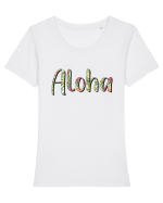 Aloha Tricou mânecă scurtă guler larg fitted Damă Expresser