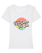 Here Comes the Sun Tricou mânecă scurtă guler larg fitted Damă Expresser