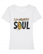 Summer Soul Tricou mânecă scurtă guler larg fitted Damă Expresser
