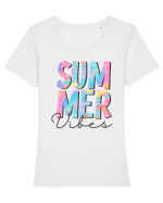 Summer Vibes Tricou mânecă scurtă guler larg fitted Damă Expresser