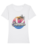 Summer Vintage Sunset Tricou mânecă scurtă guler larg fitted Damă Expresser