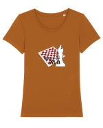 Nebun de alb Tricou mânecă scurtă guler larg fitted Damă Expresser