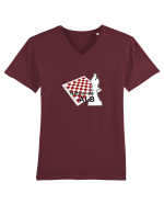 Nebun de alb Tricou mânecă scurtă guler V Bărbat Presenter