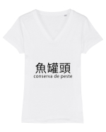 Conserva de peste Tricou mânecă scurtă guler V Damă Evoker