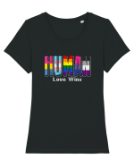 HUMAN - Love Wins Tricou mânecă scurtă guler larg fitted Damă Expresser