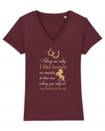 HORSE Tricou mânecă scurtă guler V Damă Evoker