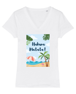 Hakuna matata Tricou mânecă scurtă guler V Damă Evoker