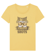 DON`T WORRY I`VE HAD BOTH MY SHOTS Tricou mânecă scurtă guler larg fitted Damă Expresser