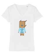 Față de masă Tricou mânecă scurtă guler V Damă Evoker
