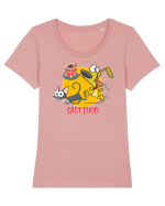 Fast food Tricou mânecă scurtă guler larg fitted Damă Expresser