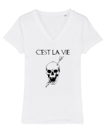 C'est la vie Tricou mânecă scurtă guler V Damă Evoker