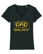 The best Dad  Tricou mânecă scurtă guler V Damă Evoker