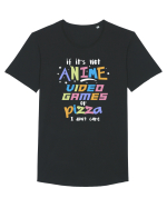 Anime Video games or Pizza Tricou mânecă scurtă guler larg Bărbat Skater