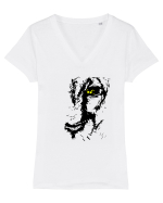 halflion Tricou mânecă scurtă guler V Damă Evoker