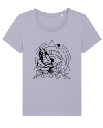 Mystycal Butterfly and the Eye of Providence Tricou mânecă scurtă guler larg fitted Damă Expresser