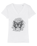 Mystycal Butterfly Tricou mânecă scurtă guler V Damă Evoker