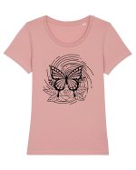 Mystycal Butterfly Tricou mânecă scurtă guler larg fitted Damă Expresser