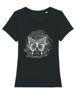 Mystycal Butterfly Tricou mânecă scurtă guler larg fitted Damă Expresser