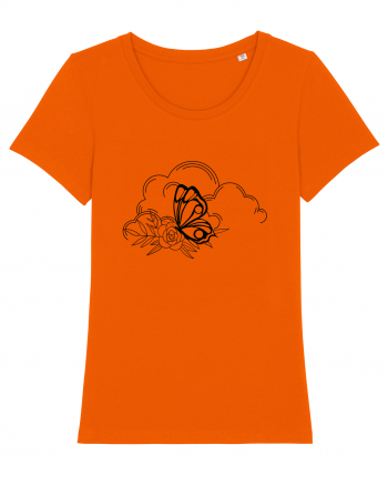 Mystycal Butterfly Clouds Bright Orange