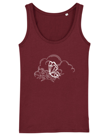 Mystycal Butterfly Clouds Burgundy