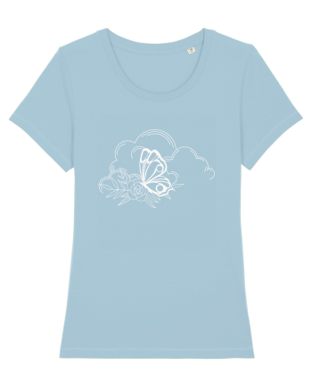 Mystycal Butterfly Clouds Sky Blue