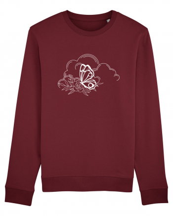 Mystycal Butterfly Clouds Burgundy
