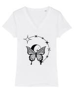 Mystycal Butterfly Stars Tricou mânecă scurtă guler V Damă Evoker
