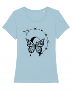 Mystycal Butterfly Stars Tricou mânecă scurtă guler larg fitted Damă Expresser