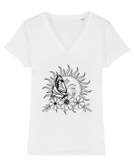 Mystycal Butterfly Sun Tricou mânecă scurtă guler V Damă Evoker