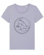 Mystycal Moon Tricou mânecă scurtă guler larg fitted Damă Expresser