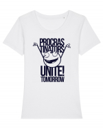 Procrastinators Unite Tomorrow Tricou mânecă scurtă guler larg fitted Damă Expresser