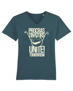 Procrastinators Unite Tomorrow Tricou mânecă scurtă guler V Bărbat Presenter