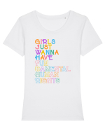 Girls just wanna have FUN Tricou mânecă scurtă guler larg fitted Damă Expresser