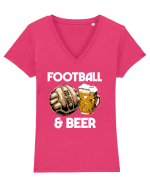 Football and Beer Tricou mânecă scurtă guler V Damă Evoker