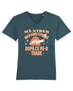 Ma-ntreb daca viata fumeaza dupa ce mi-o trage Tricou mânecă scurtă guler V Bărbat Presenter