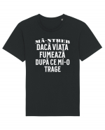 Ma-ntreb daca viata fumeaza dupa ce mi-o trage Tricou mânecă scurtă Unisex Rocker