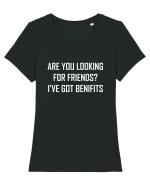 Are You Looking For Friends? I've Got Benefits Tricou mânecă scurtă guler larg fitted Damă Expresser
